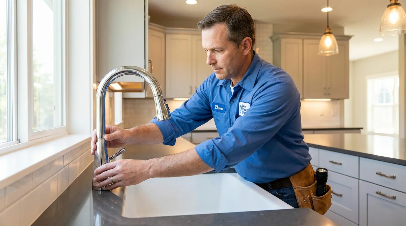 Kitchen faucet installation by Johns Plumbing LLC in Cheboygan