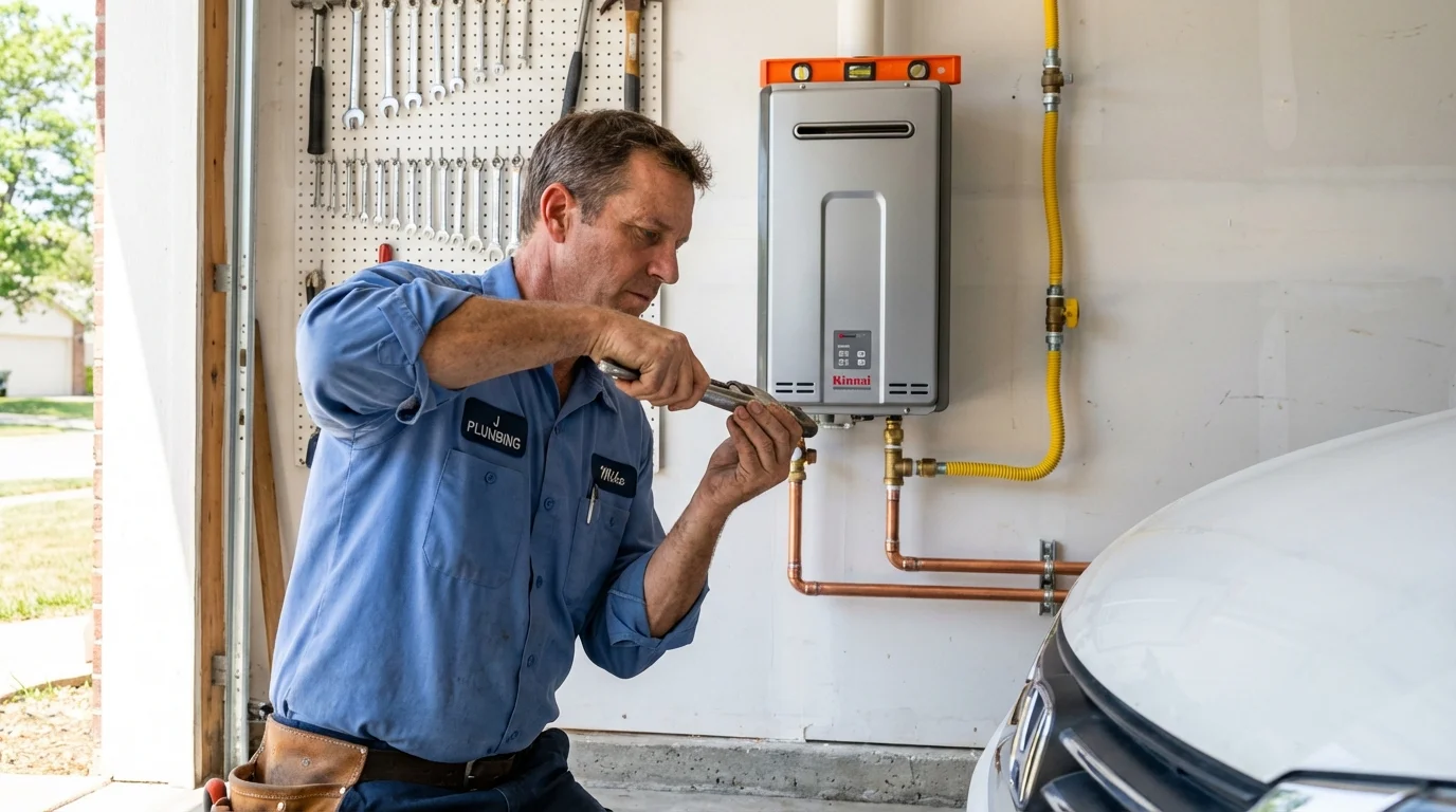 Tankless water heater installation by a Johns Plumbing LLC plumber in Cheboygan
